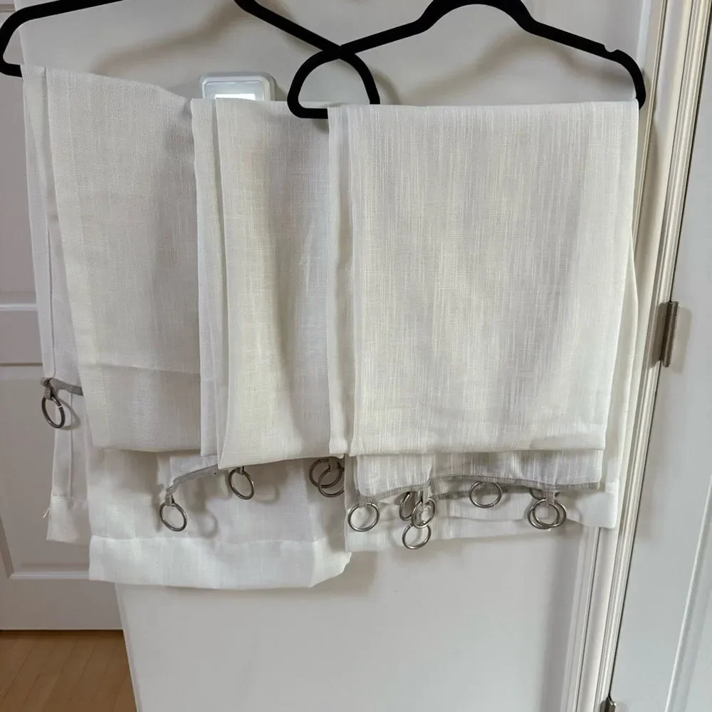 Target Threshold Edge Solid Sheer Window Curtain Panel Set NWOT